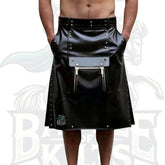 Men’s Black Leather Utility Kilt – Handmade Premium Styles